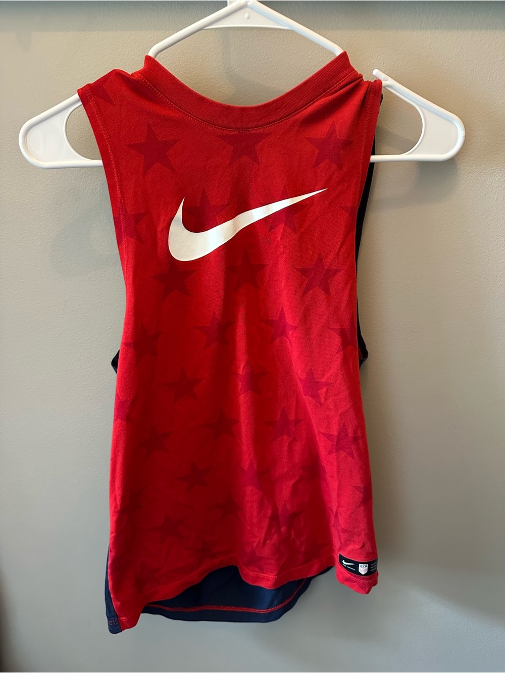Nike USA Women’s Soccer Red Star Tank with White Swoosh